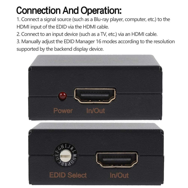 Zerone EDID Feeader EDID Manager Emulator Support 4K CEC, 1.4V Cable (Up to 10M Distance) - Image 5